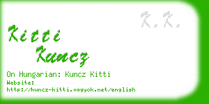kitti kuncz business card
